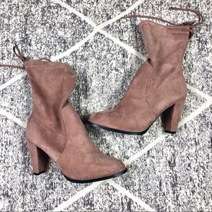 Catherine Malandrino Velvet Sock Ankle Booties